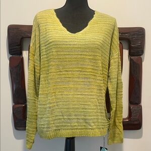 Lime V-Neck Sweater for Women
